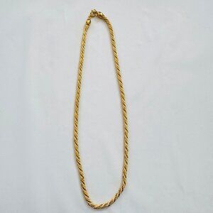 Vintage ''TRIFARI'' Gold Tone and Faux Pearl Braid Necklace